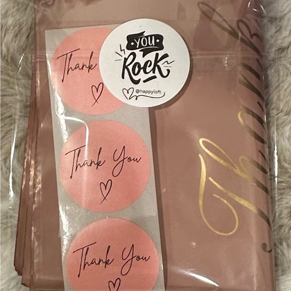 Sellers Bundle: 5 12x10 Polymailers and 5 Thank you Stickers - Picture 1 of 1